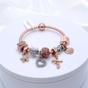 Linx Rose Gold Bracelet with Religious Grandma Themed Charms